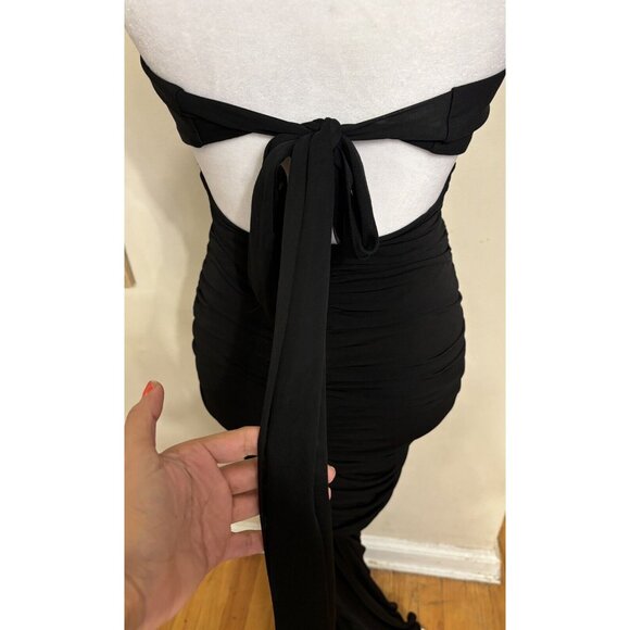 Stunning Cache Ruched Mermaid Bustier Maxi Dress Evening Gown Rhinestone Cut out - Picture 8 of 11